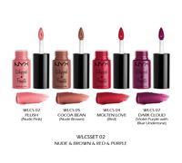 1 NYX Spuma Labbra & Guancia Soufflé Set " WLCSSET02 - Nude & Marrone & Rosso &