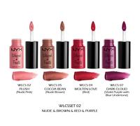 1 NYX Spuma Labbra & Guancia Soufflé Set " WLCSSET02 - Nude & Marrone & Rosso &