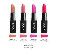 1 NYX Velluto Opaco Rossetto 4 Pezzi Set " VMLSSET02 - Nude & Rosa " Joy's