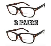 1 O 2 Paia Trasparente Bifocali Lettura Occhiali Rétro Rettangolare Telaio Molla