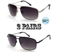 1 O 2 Paio Pilot Montatura Metallo Bifocali Sole Notte Guida Giallo Lente