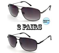 1 O 2 Paio Pilot Montatura Metallo Bifocali Sole Notte Guida Giallo Lente