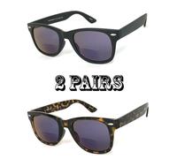 1 O 2 Paio (S) Rétro Quadrato Cornice Blu Abbronzante Lente Bifocali Sole Reader