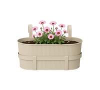 1 o 3 Fioriera in Metallo con Ganci per Balcone 36x18x16 cm - BEIGE 1201F