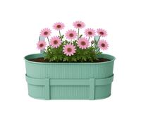 1 o 3 Fioriera in Metallo per Balcone con Ganci 36x18x16 cm VERDE ACQUA 1201F