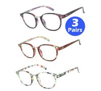 1 O 3 Paia Rotondo Fondo Lettura Occhiali Completo Lente Molla Cerniere Templi