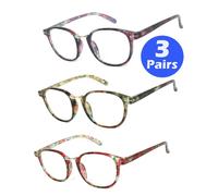 1 O 3 Paia Rotondo Fondo Lettura Occhiali Completo Lente Molla Cerniere Templi