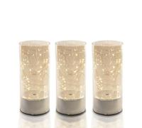[1 o 3 Pezzi] LAMPADA DA TAVOLO VETRO 8x15 cm LED MODERNA CILINDRO NATALE 5225 [EEK: A+++]
