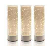 [1 o 3 Pezzi] LAMPADA DA TAVOLO VETRO 8x26 cm LED MODERNA CILINDRO NATALE 5219 [EEK: A+++]