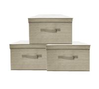[1 o 3 PZ] Scatole Maxi Beige Contenitore Box Organizer Armadio 50x40x25 -1499C