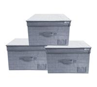 [1 o 3 PZ] Scatole Maxi Grigio Contenitore Box Organizer Armadio 50x40x25-6901
