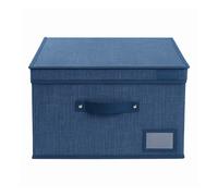 [1 o 3 Scatole Armadio Baule Organizer BLU 30x30x30 Contenitore + Coperchio 6927