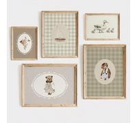 1 Opera d'arte da parete incorniciata/su tela, decorazione vintage per la camera dei bambini, set per galleria di parete, decorazione per la camera da letto dei ragazzi, regali di battesimo per neonat