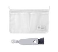 1 organizer per frigorifero, 1 spazzola per la pulizia in nylon, borsa per frigorifero, borsa per la conservazione della cucina, borsa a rete sospesa, borsa organizer per frigorifero con doppio