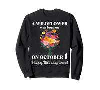 1 ottobre Nascita Fiore Calendula Cosmo 1 Ottobre Compleanno Felpa