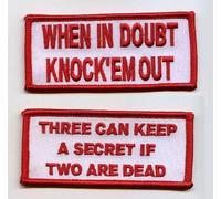 1% OUTLAW BIKER GANG BIKER SUPPORT 81 MC 2-PATCH: KNOCK'EM OUT + KEEP Un Segreto