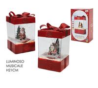 1 Pacco Regalo con effetto Neve luci e suoni Soggetti assortiti