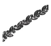 1-Pack 1 Yard 14 mm Catena Con Cristalli A Forma Di Occhio Di Cavallo [Grigio]