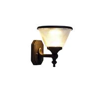 1 Pack 3W Led Solar Wall Lanterns With Pc Shade, Dusk To Dawn Led Outdoor Wall Sconce,Rust Waterproof Wall Lanterns Aluminum, 3 Lighting Modes, Black Wall Lamp/25 * 27Cm