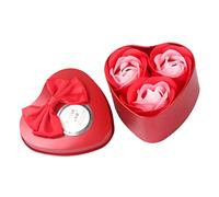 1 Pack Flora Profumato Sapone Da Bagno Rosa Fiore Rosa Pianta Di Olio Essenziale Sapone Di Fiori Fatti A Mano Scatola Regalo Per Anniversario, Matrimonio, San Valentino, Festa Della Mamma (Rossa) R