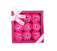 1 Pack Floral profumato bagno profumato rosa fiore petali a forma di pianta di regalo rosa set per la festa della mamma rossa