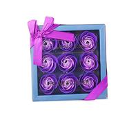1 Pack Floral profumato bagno profumato rosa fiore petali a forma di pianta rosa dono set per la festa della mamma viola