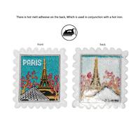 1-Pack Francia Patch da Cucire/Ferro da Stiro - per Abbigliamento, Zaini, - Eiffel, Luoghi del Louvre con Decorazione Souvenir di Viaggio Francese Multicolore