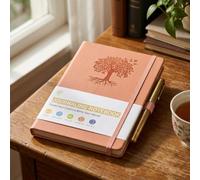 1 Pack Leather Journal Lined Notebook A5 Hardcover Tree Embossed Writing Diary Agenda Organizer for Office School Work (Pink)
