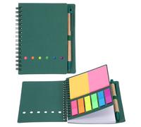 1 pack per Spiral Notebooks con Sticky Notes e Penna, 4.7x5.8" Lined, Verde