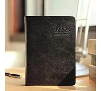 1 Pack Thick Notebook Vintage Faux Leather Journal Gold Edge Lined Writing Book Daily Notepad for School Office Black