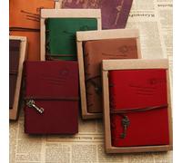 1 Pack Travel Journal Leather Notebook Vintage Key Pendant Tie Closure Kraft Paper Pocket Diary for School Office Study Work (Green)