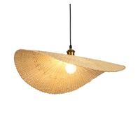 1 Pack Ultra Thin Restaurant Bohemian Pendant Fixtures Natural Rattan Handmade Chandelier Flushmount Hanging Light for Kitchen Living Room Restaurant(70cm/27.5in)