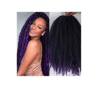 1 Packs Marley Twist Braiding Hair 18 Inch Crochet Afro Kinky Synthetic Braid Hair Extension Wear and Go(1B Purple Color)