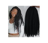 1 Packs Marley Twist Braiding Hair 18 Inch Crochet Afro Kinky Synthetic Braid Hair Extension Wear and Go(1B Color)