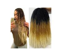 1 Packs Marley Twist Braiding Hair 18 Inch Crochet Afro Kinky Synthetic Braid Hair Extension Wear and Go(1B 27 613 Color)