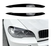 1 Paia Auto Faro Palpebra Sopracciglio Trim Sticker Per BMW X5 E70 08-13 Nero Lucido