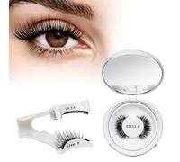1 paia ciglia finte magnetiche riutilizzabili con applicatore, non è necessaria la colla. facili da applicare e rimuovere, con guida inclusa (A-11)