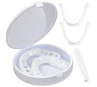 1 Paia Denti Finti Dentiera Provvisoria, Protesi per Faccette, da Applicare da Soli, Superiore Inferiore Cosmetici Temporanee per Uomini e Donne,Denti Finti da Applicare da Soli Protesi Dentale