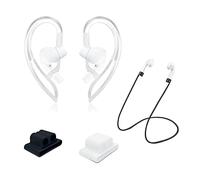 1 paia di auricolari wireless in morbido silicone con ganci antigoccia per evitare che gli auricolari cadano e 2 organizer per auricolari e 1 set di cavi anti-smarrimento