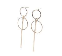 1 Paia Oro Semplice Lungo Nappa Pendente Dimensione Cerchio Orecchini di Goccia Per Le Donne Regali Gioielli Dell'orecchio Durata