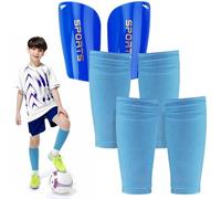 1 Paia Parastinchi Calcio Bambino Blu Parastinchi Piccoli Mini Parastinchi Intelligenti Calcio 2 Paia Calzettoni con Parastinchi Incorporati & Maniche per Bambini e Uomo Ergonomico Protezione Totale