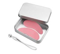 1 Paia Patch Occhi Riutilizzabili, Silicone Cuscinetti in Gel per Gli Occhi Maschera Sotto Gli Occhi Rughe e Rughe Sottili con Applicatore di Crema per Gli Occhi e Custodia in Latta (Rosa)