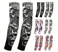 1 Paio/2 Paia/3 Paia di Fasce Uniche per la Protezione Solare e il Raffreddamento con Tatuaggio, Adatte sia per Uomini che per Donne, Eccellente Traspirabilità, Catene dell'anima,In vena d'amore,Occhi