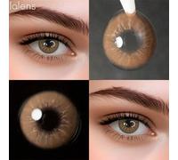 1 Paio/2 Pezzi di Lenti a Contatto Colore Marrone Naturale e Ghiaccio con Pupilla Piccola, Adatte per Occhi Marroni Scuri, Creano un Trucco Bello, Adatte per Laurea, Compleanno, Vacanze, Estate, Autun