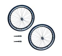 1 Paio 24 Pollici Ruote Posteriori per Sedie a Rotelle Assemblaggio, 24 X1 3/8 Gonfiabile Ruote in Gomma, Lega di Alluminio Ruote con Cuscinetto 1/2" (12 mm) per Manuale Sedia a Rotelle (Color : Zwar