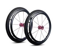 1 Paio 24 Pollici Sport Sedia a Rotelle Sostituzione Ruota, 24 × 1,38 Gonfiabile Ruota Posteriore, Pneumatico in Poliuretano(Rouge)