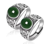1 paio anello uomo acciaio inossidabile, anello uomo pietra verde, intarsiati con zircone verde,anelli personalizzati da uomo, anelli uomo regolabili, un regalo per papà, fratello,marito e fidanzato.