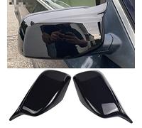 1 Paio Calotta Specchio Retrovisore a Sinistra Destra Coperchi a specchio laterale per B-MW 5 Serie E60 E61 E63 E64 2004-2008 (Nero Brillante-Corna)