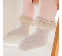 1 Paio Calze Bianche Con Pizzo Tagliato In Trasparenza, Traspiranti, Morbide E Confortevoli Per Bambine, Adatte Per La Vita Quotidiana, Il Tempo Libero, La Scuola E Tutte Le Stagioni 8-12Y,6-12M,1-3Y,