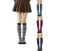 1 Paio/Confezione Di Calze Lunghe Colorate E Traspiranti Che Assorbono Il Sudore Per Donna, Adatte Per Primavera, Autunno E Inverno, Le Calze Lunghe Anime Più Amate Per Cosplay, Stile Y2K, Confortevol